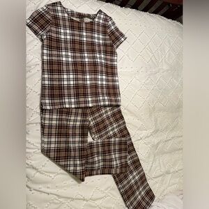 Vintage 70s 2 Piece Plaid Set Size 12